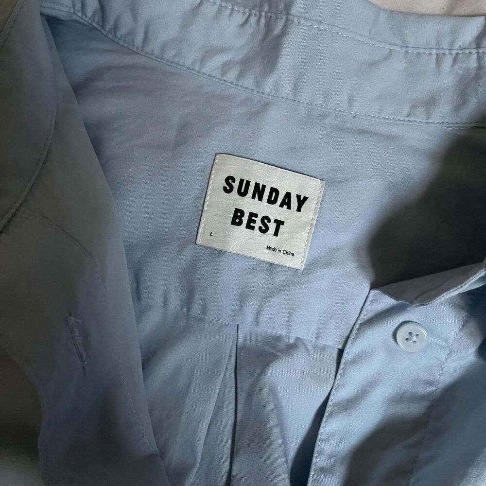 Sunday Best light blue cotton oversized button-up FUTURE shirt from Aritzia - Picture 6 of 9